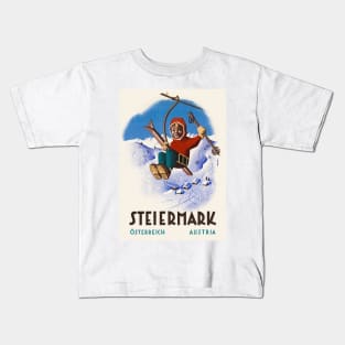 Steiermark Austria Vintage Travel Poster Kids T-Shirt